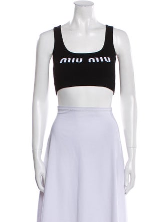 Miu Miu 2022 Graphic Print Crop Top