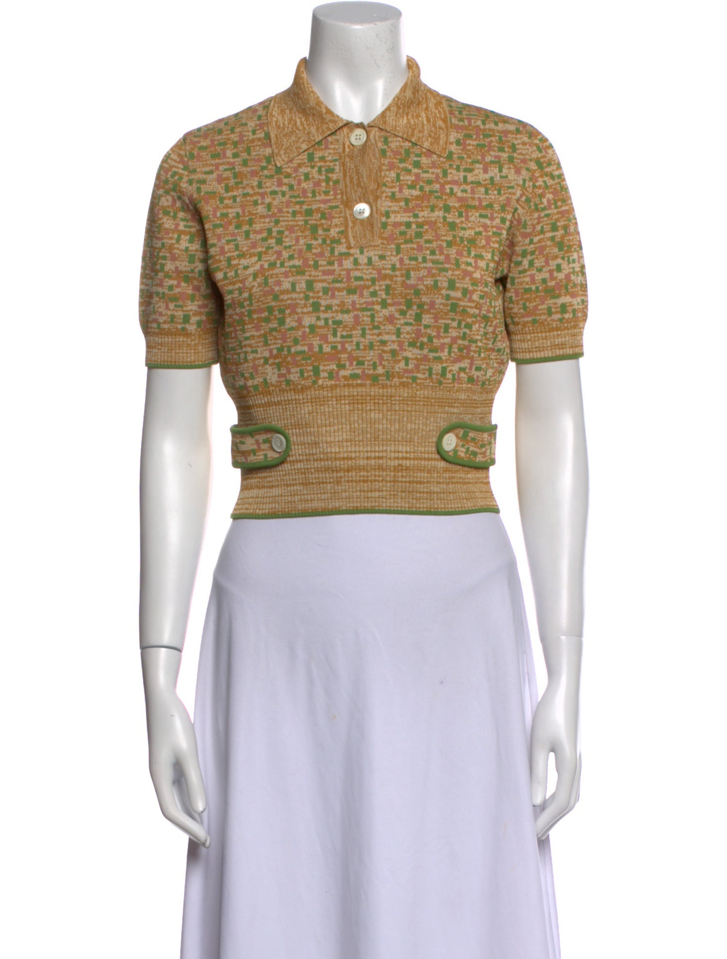 Miu Miu 2017 Short Sleeve Crop Top