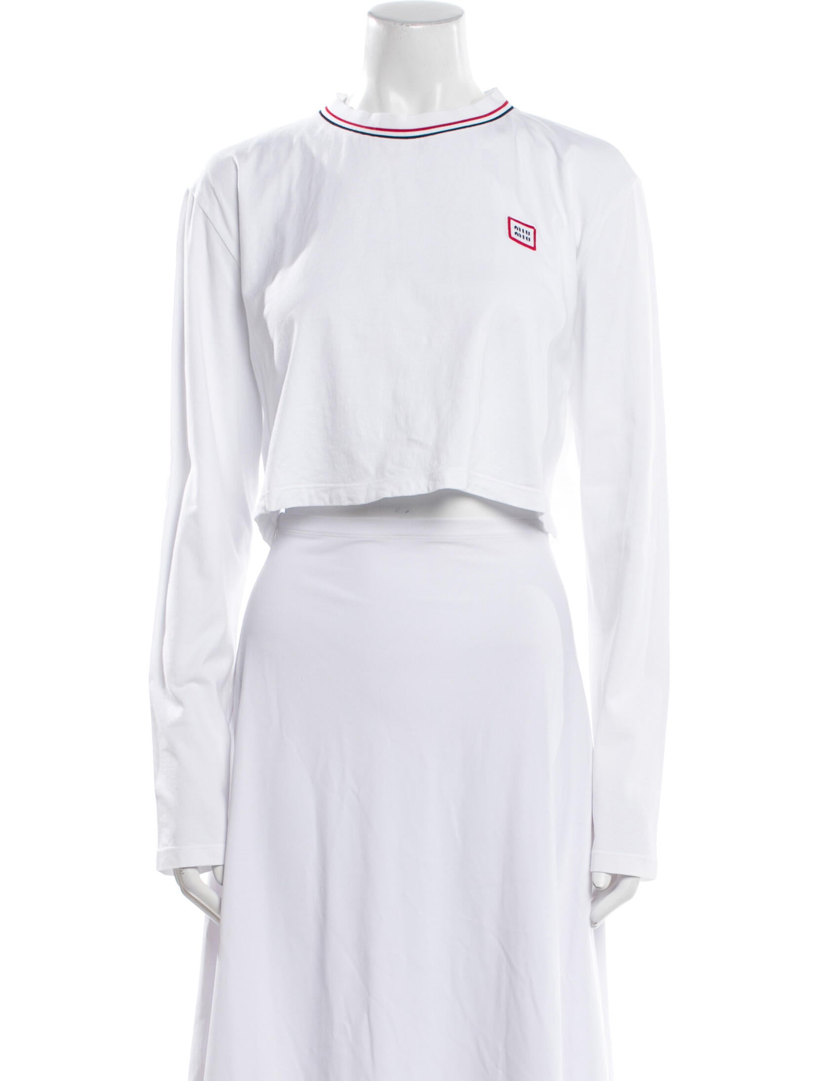 Miu Miu 2022 Crew Neck Crop Top