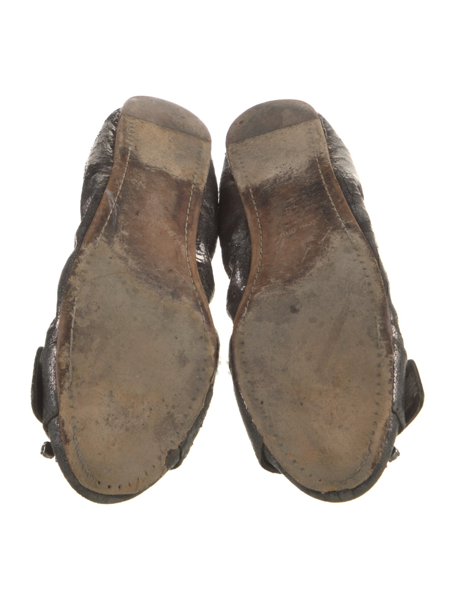 Miu Miu Leather Bow Accents Ballet Flats