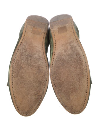 Miu Miu Leather Bow Accents Ballet Flats