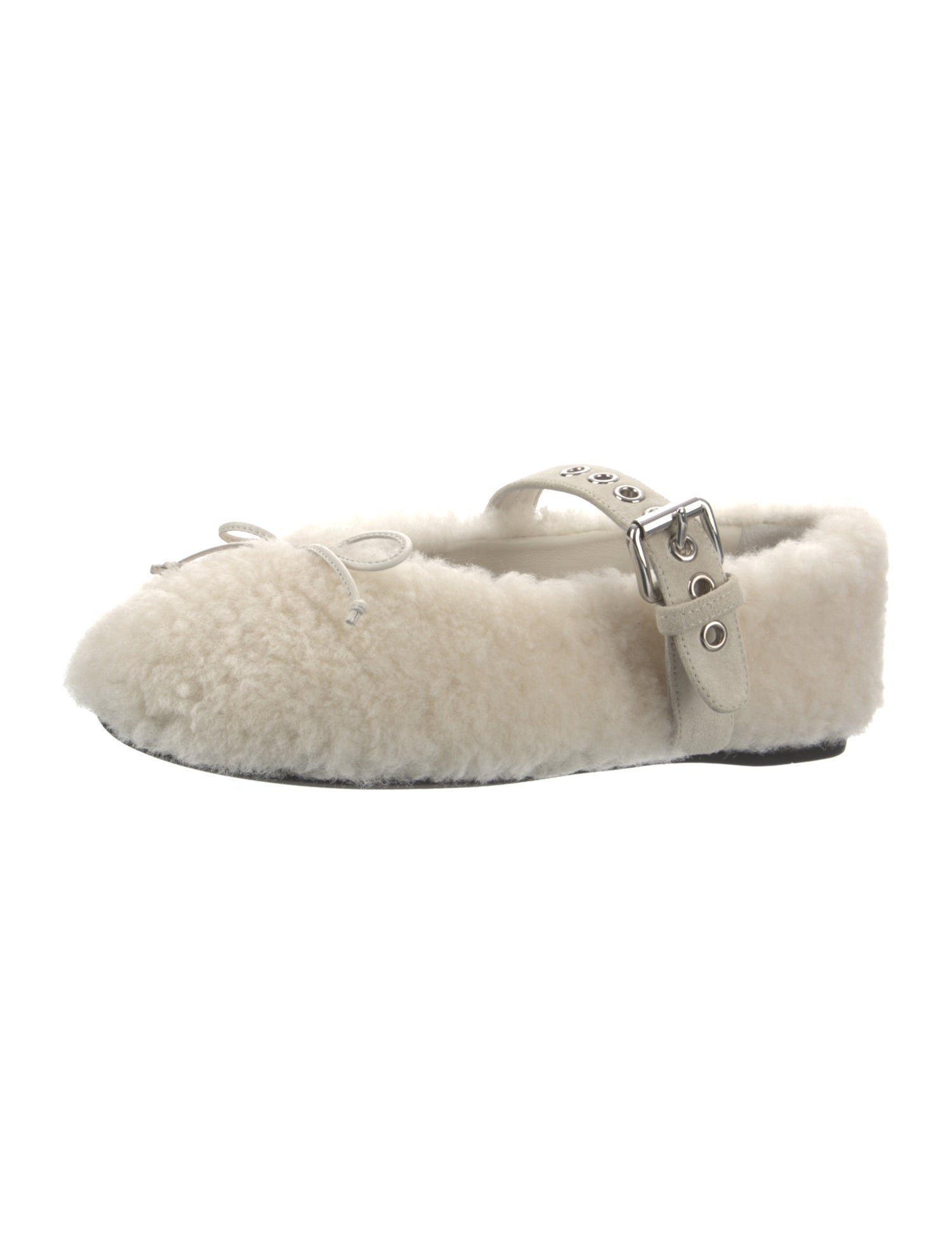 Miu Miu Shearling Mary Jane Flats