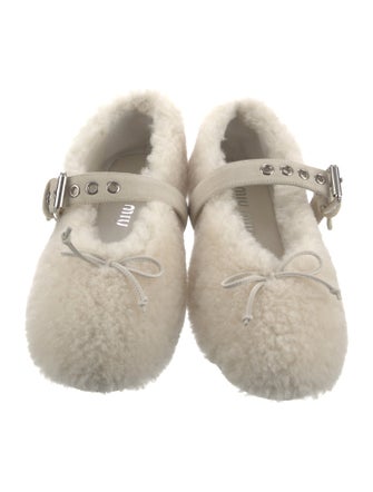 Miu Miu Shearling Mary Jane Flats