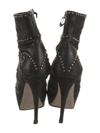 Miu Miu Leather Studded Accents Boots