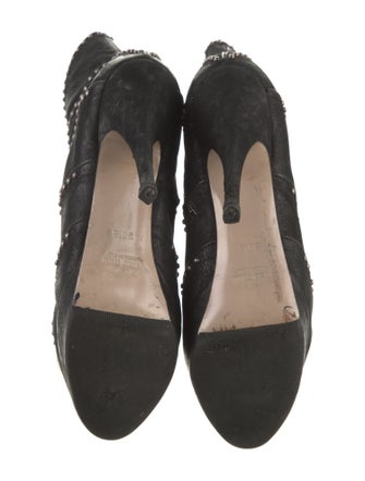 Miu Miu Leather Studded Accents Boots