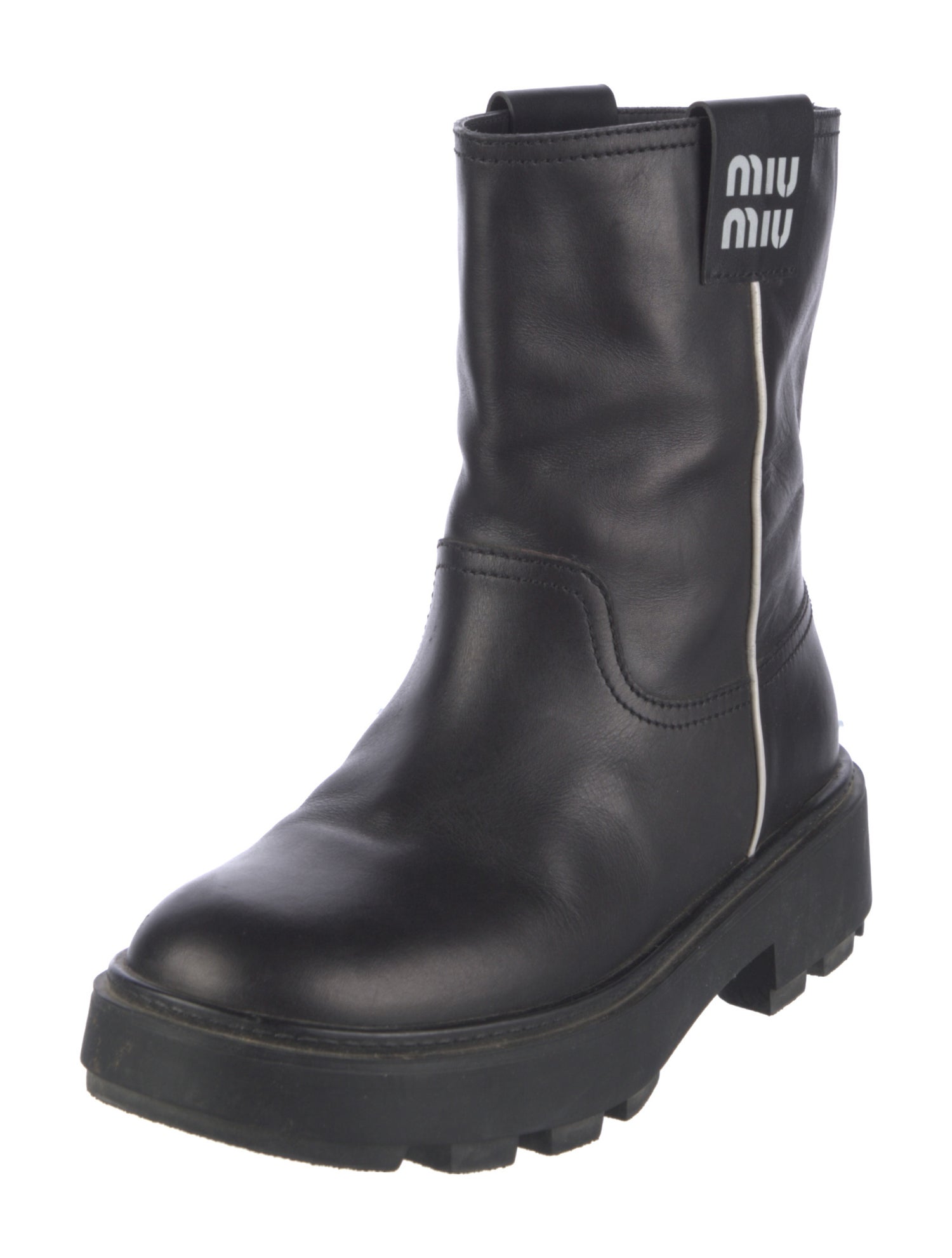 Miu Miu Leather Moto Boots