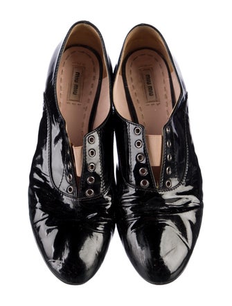 Miu Miu Patent Leather Crystal Embellishments Oxfords