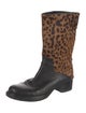 Miu Miu Ponyhair Animal Print Moto Boots