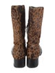 Miu Miu Ponyhair Animal Print Moto Boots