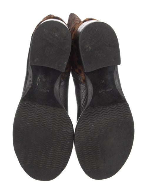 Miu Miu Ponyhair Animal Print Moto Boots