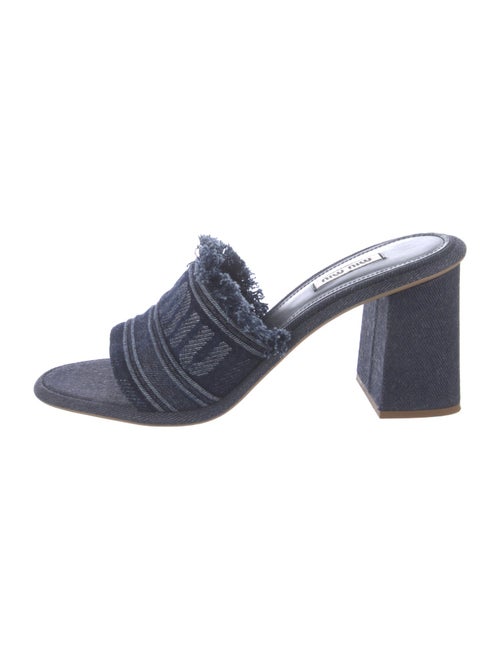 Miu Miu Denim Raw-Edge Trim Slides