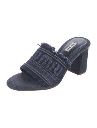 Miu Miu Denim Raw-Edge Trim Slides