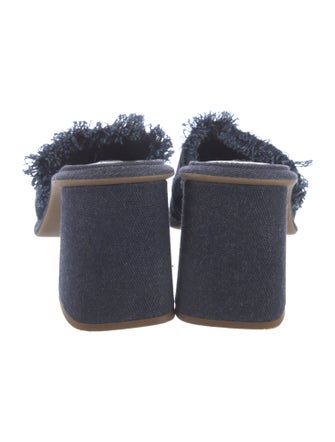 Miu Miu Denim Raw-Edge Trim Slides