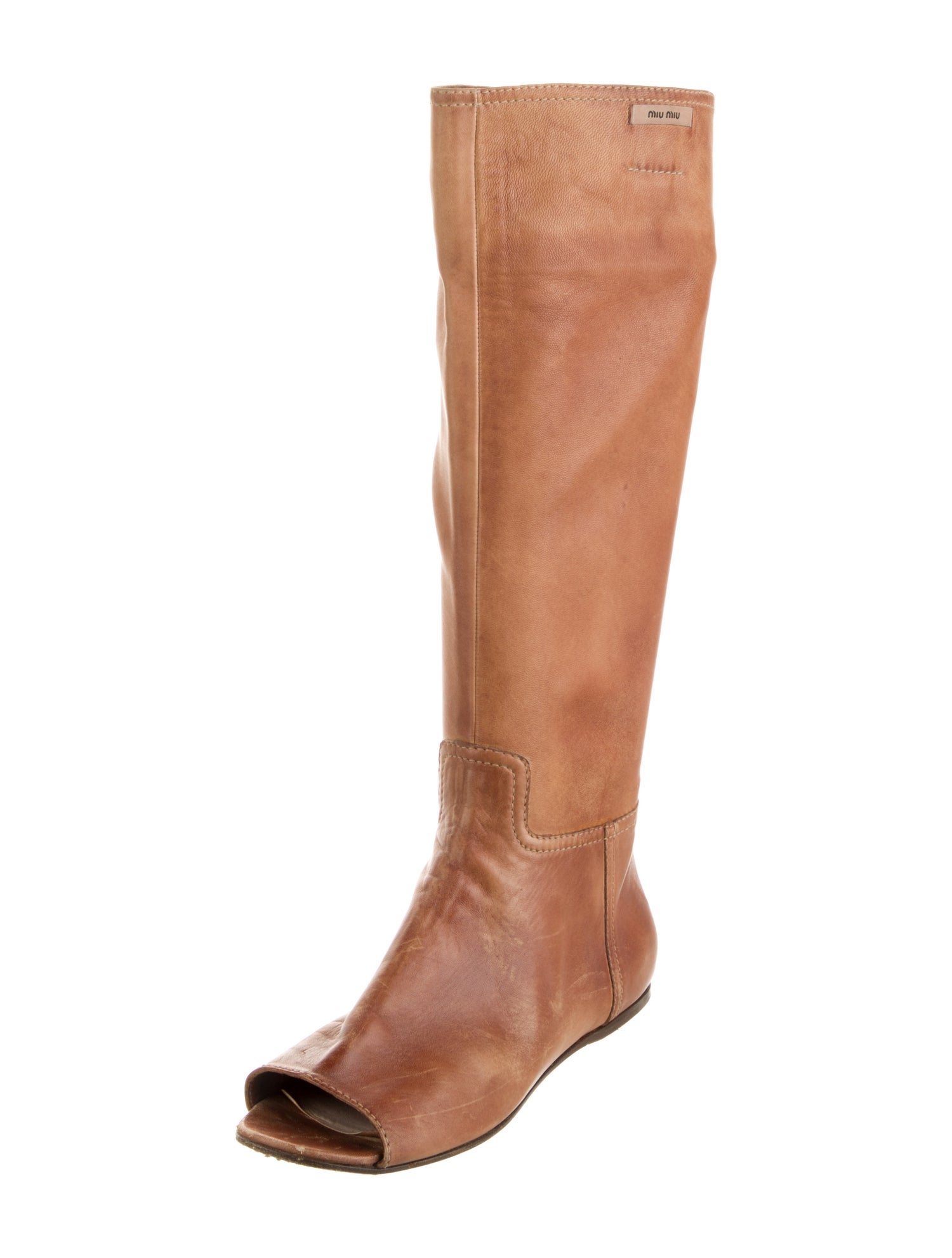 Miu Miu Leather Riding Boots