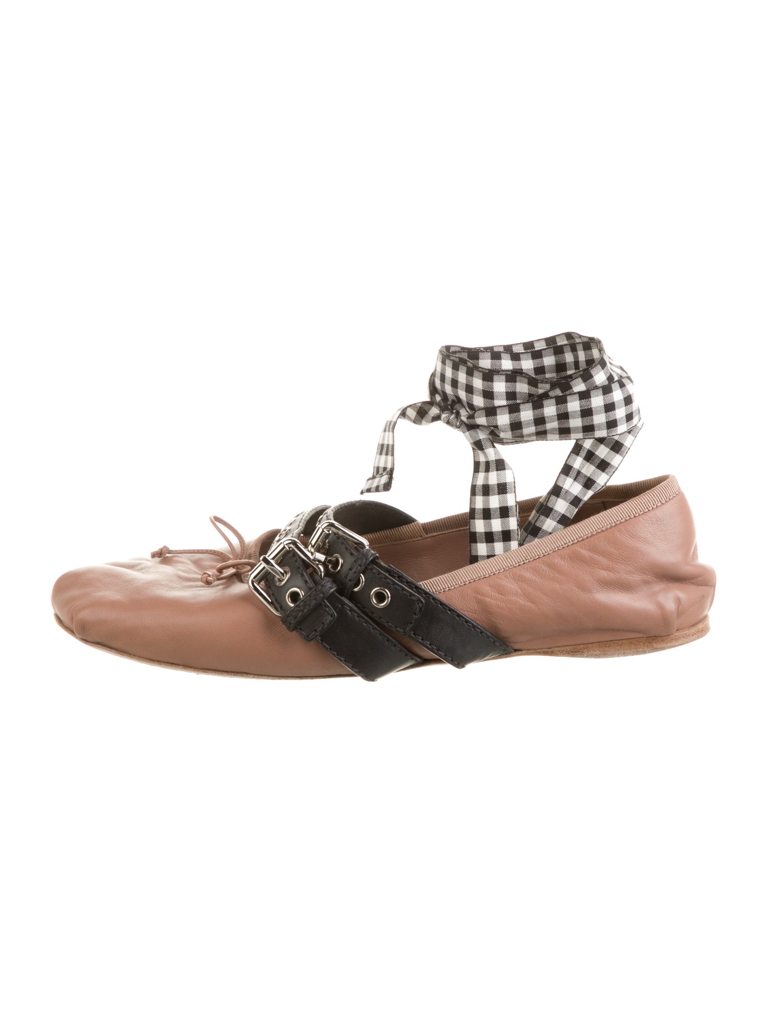 Miu Miu Leather Printed Ballet Flats