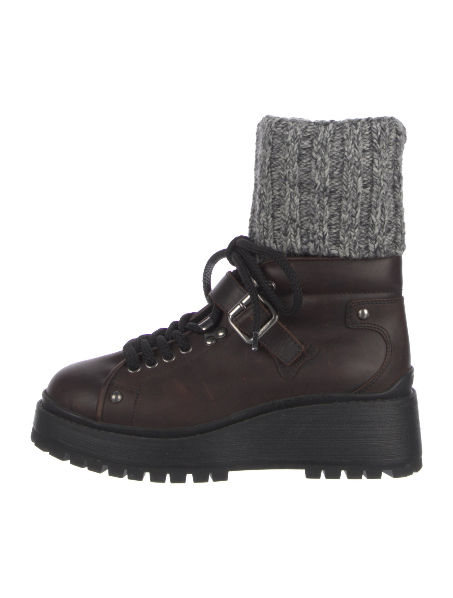 Miu Miu Leather Combat Boots