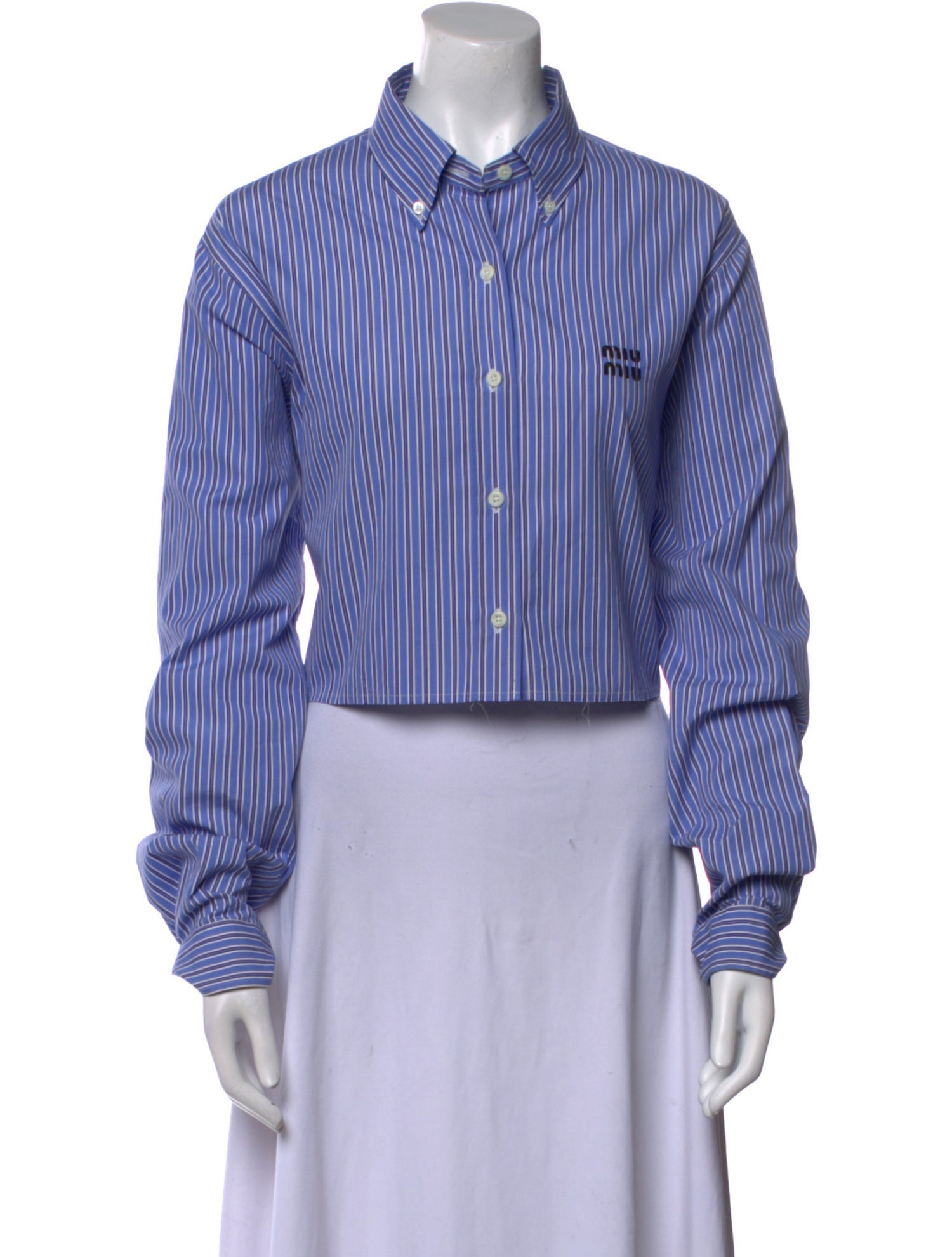 Miu Miu 2023 Striped Button-Up Top w/ Tags