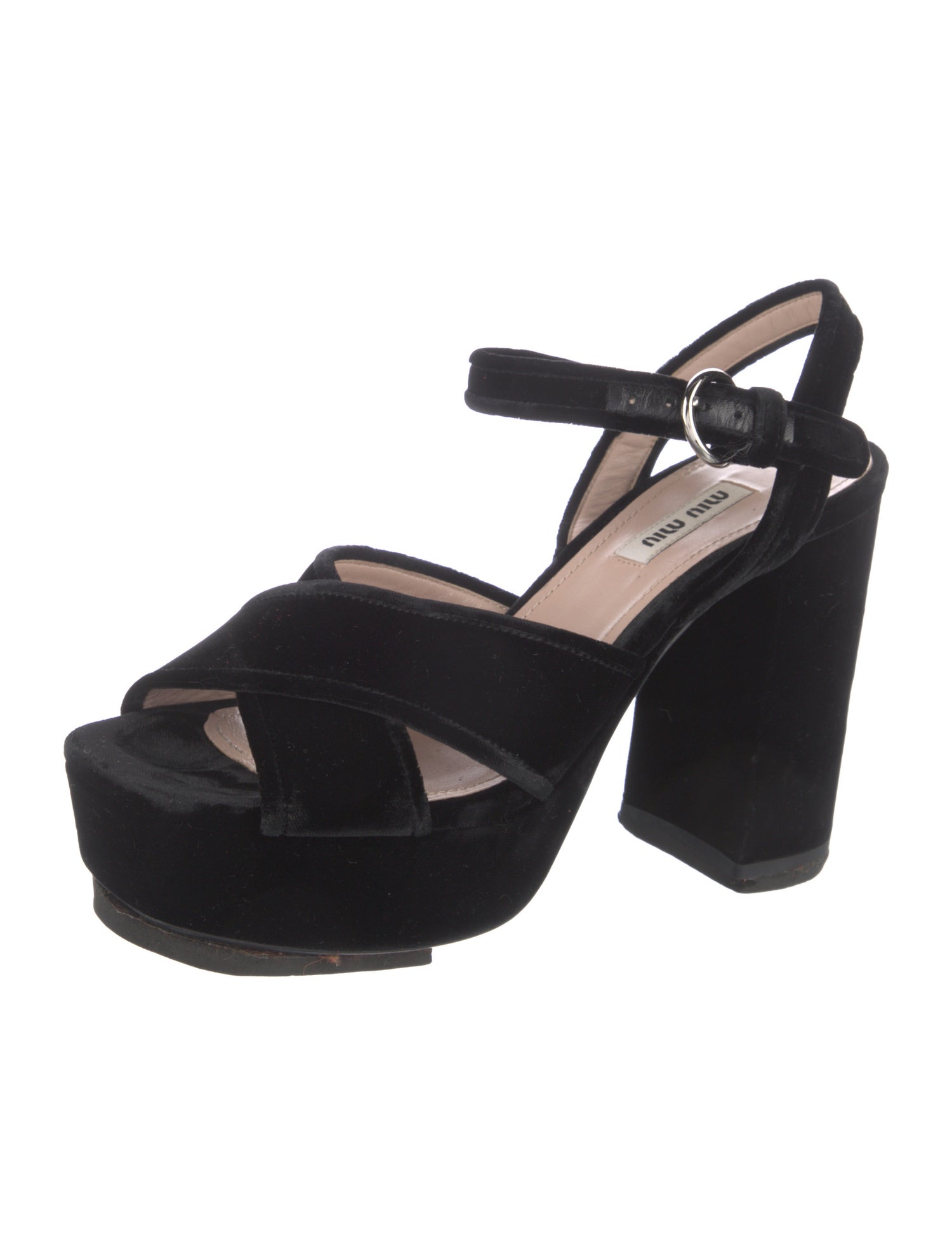 Miu Miu Velvet Slingback Sandals