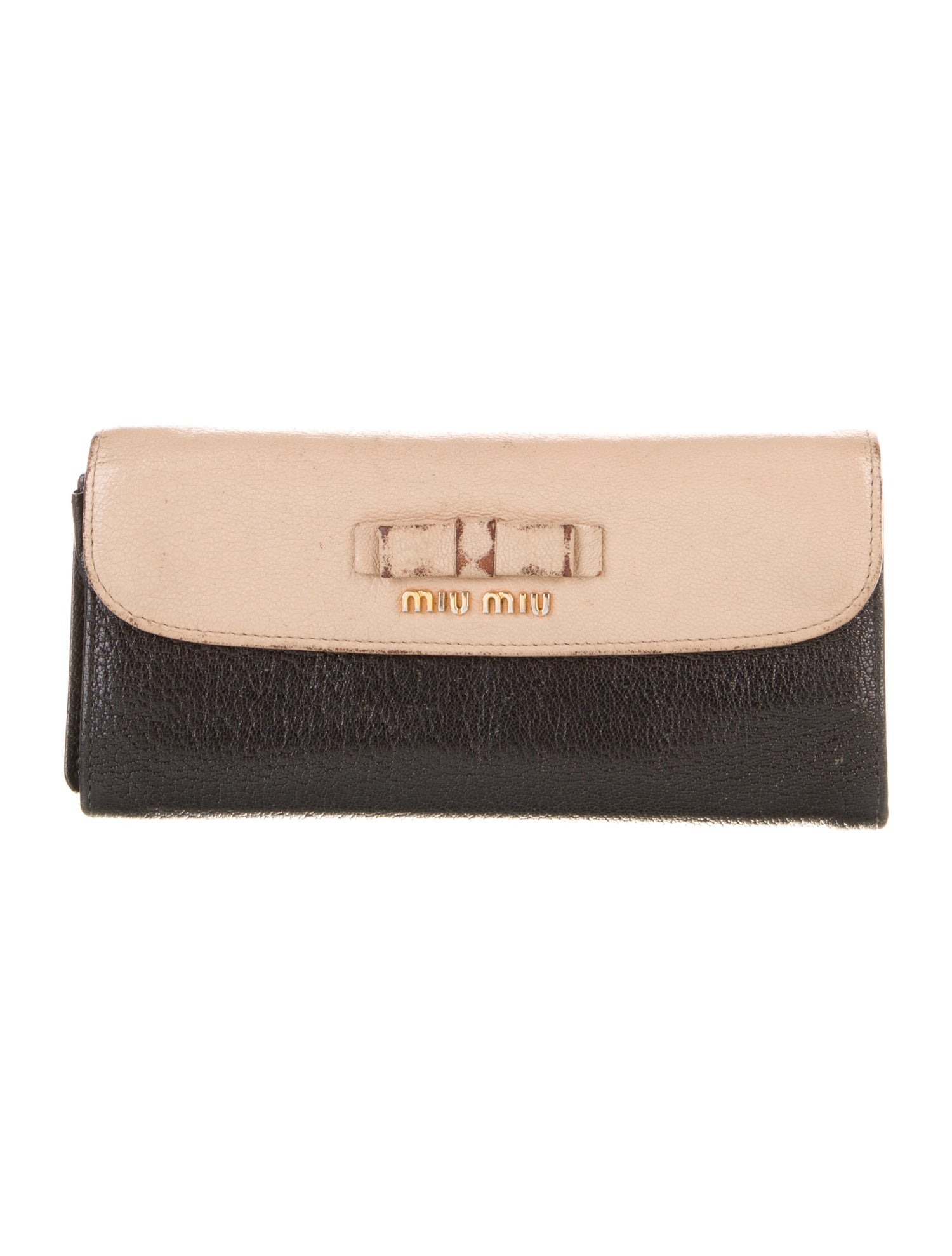Miu Miu Leather Colorblock Pattern Continental Wallet