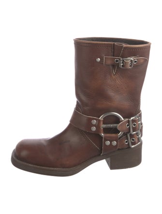 Miu Miu Leather Moto Boots