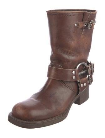Miu Miu Leather Moto Boots