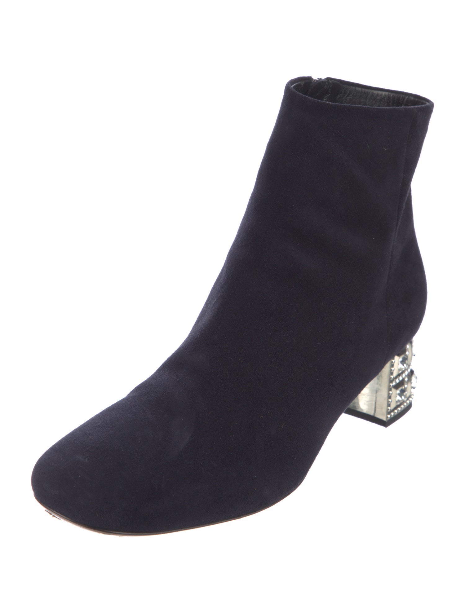 Miu Miu Suede Crystal Embellishments Boots