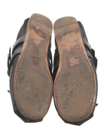 Miu Miu Leather Fur Trim Slingback Flats