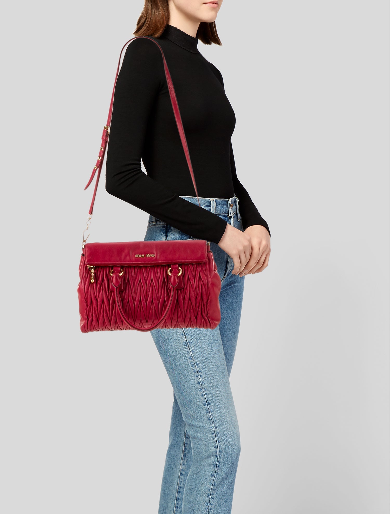 Miu Miu Leather Top Handle Bag