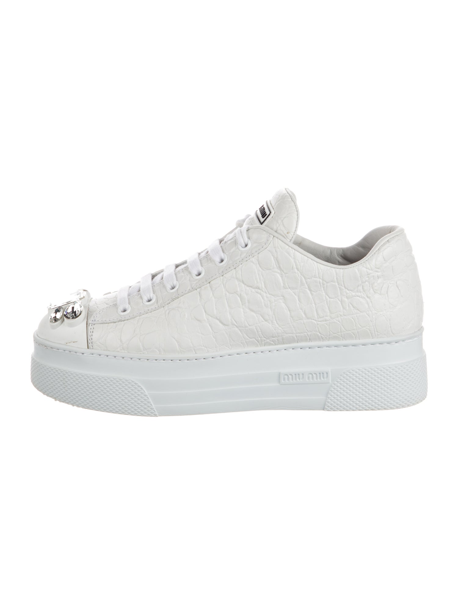 Miu Miu Leather Printed Sneakers