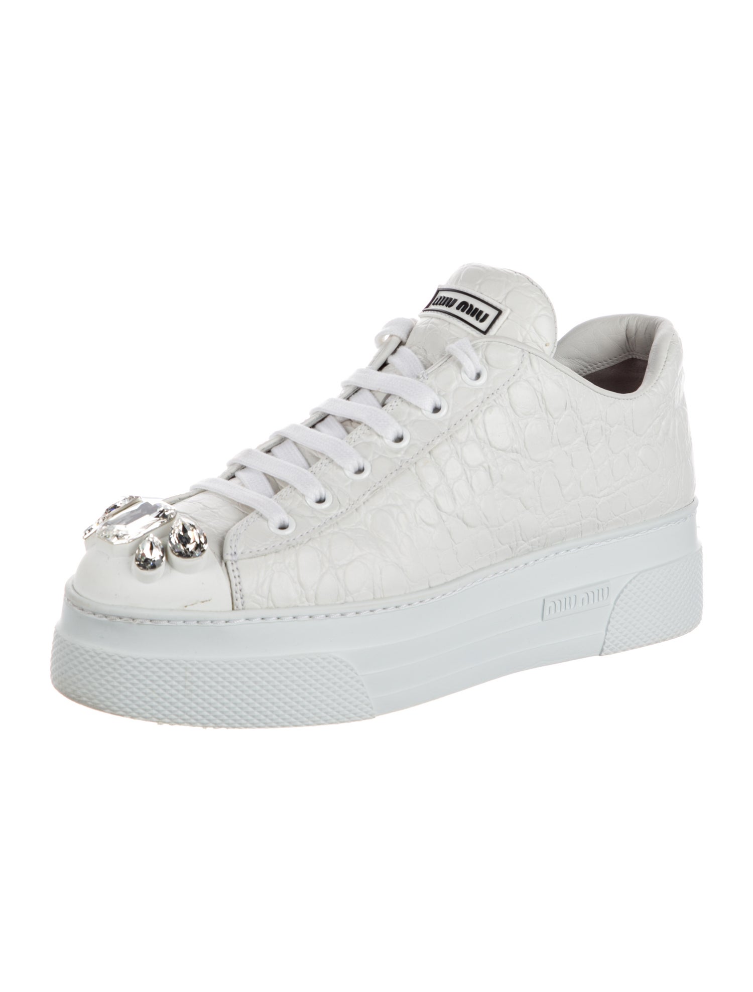 Miu Miu Leather Printed Sneakers