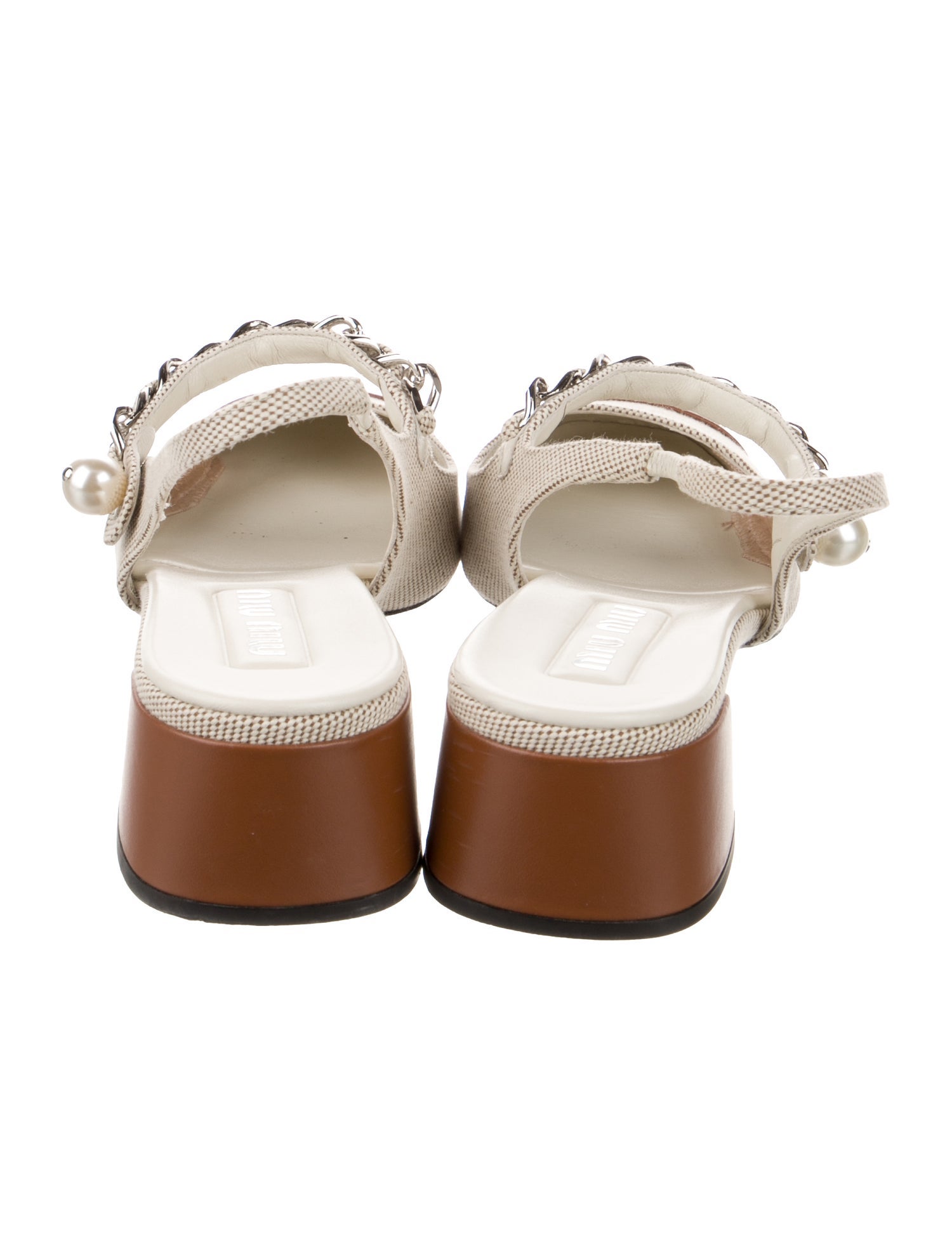 Miu Miu Straw Colorblock Pattern Slingback Pumps