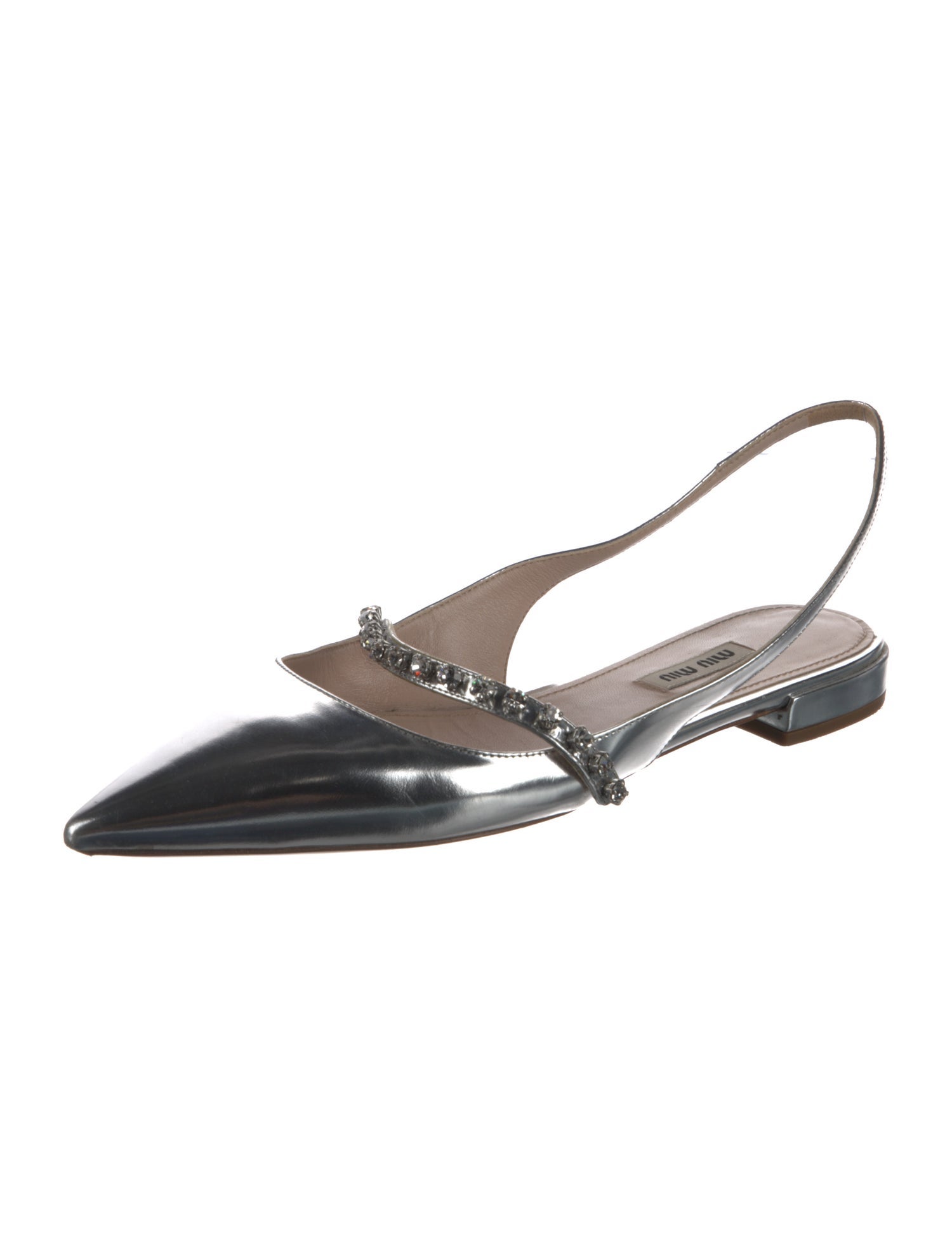 Miu Miu Leather Slingback Flats