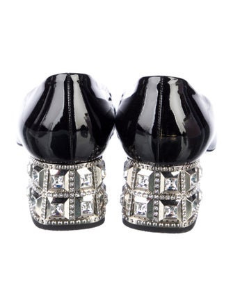 Miu Miu Patent Leather Colorblock Pattern Pumps