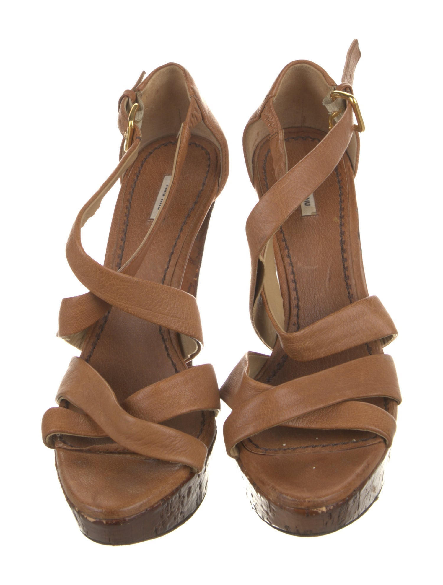 Miu Miu Leather Slingback Sandals