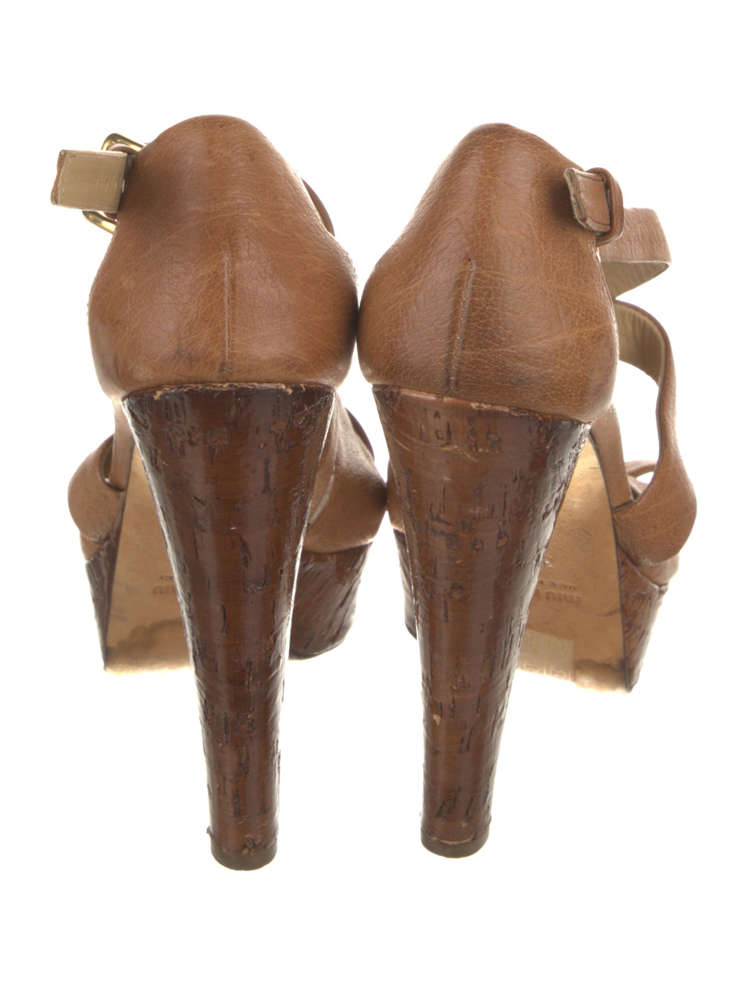 Miu Miu Leather Slingback Sandals