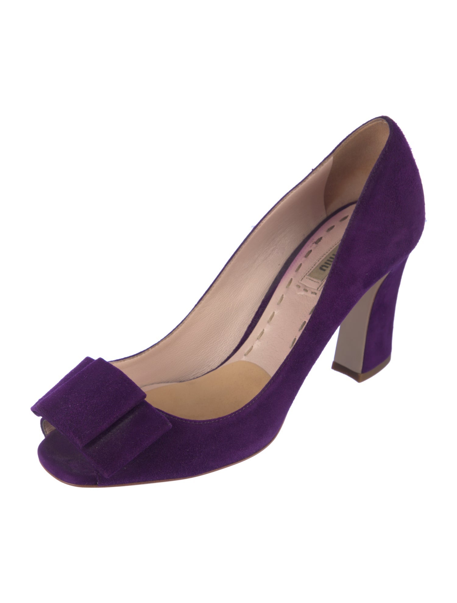 Miu Miu Suede Bow Accents Pumps