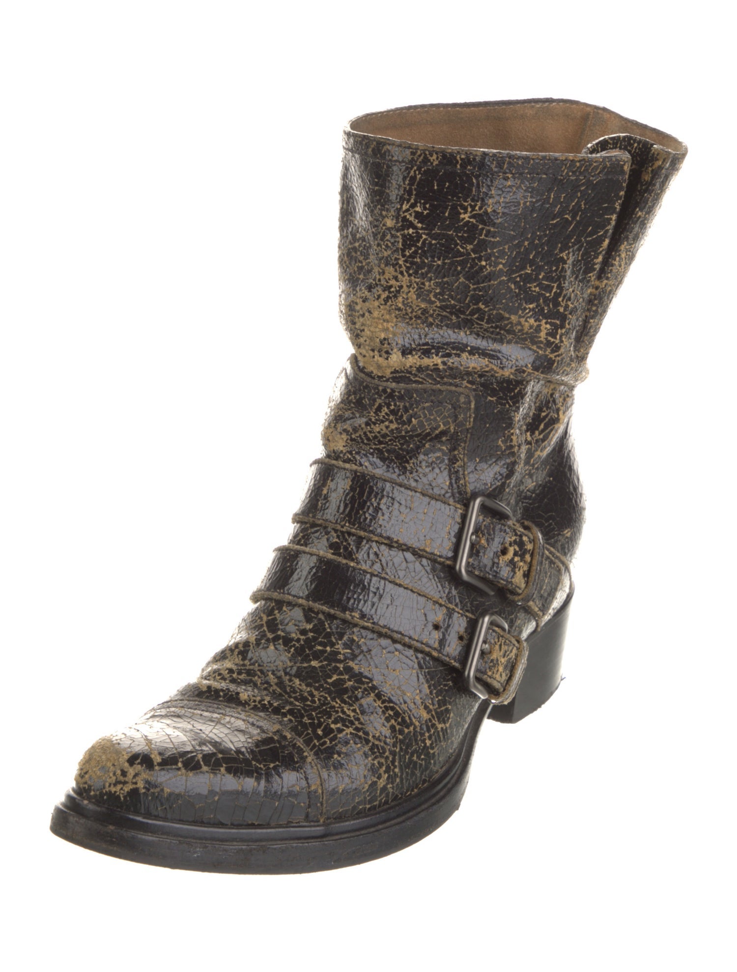 Miu Miu Leather Combat Boots