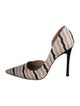 Miu Miu Leather Striped D'Orsay Pumps