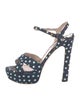 Miu Miu Canvas Polka Dot Print Sandals