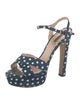 Miu Miu Canvas Polka Dot Print Sandals