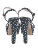 Miu Miu Canvas Polka Dot Print Sandals