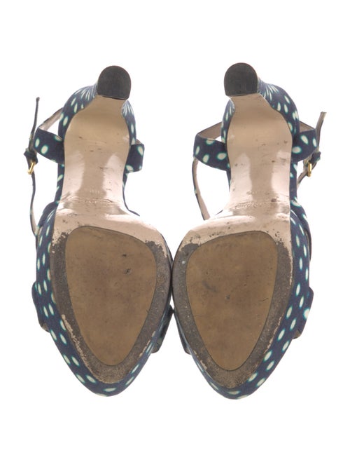 Miu Miu Canvas Polka Dot Print Sandals