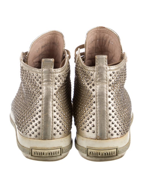 Miu Miu Leather Studded Accents Sneakers