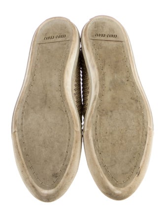 Miu Miu Leather Studded Accents Sneakers