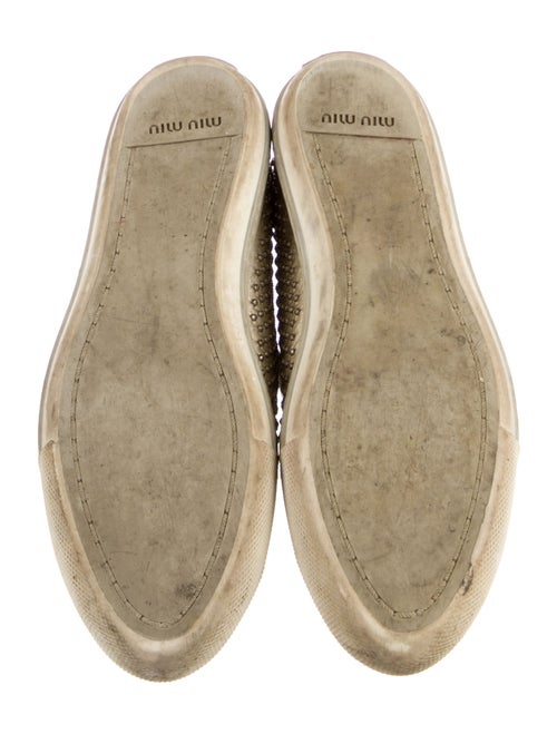 Miu Miu Leather Studded Accents Sneakers