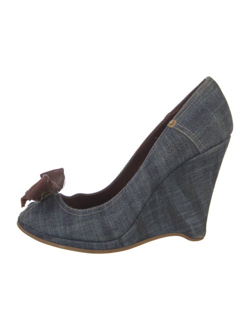 Miu Miu Denim Bow Accents Pumps