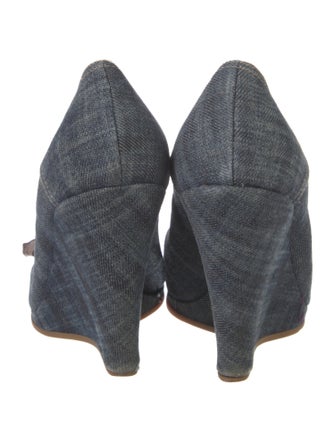 Miu Miu Denim Bow Accents Pumps