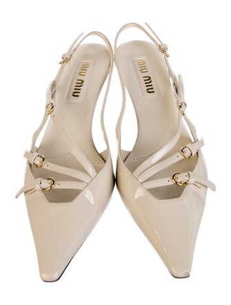 Miu Miu Patent Leather Slingback Pumps