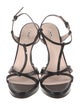 Miu Miu Leather Crystal Embellishments T-Strap Sandals