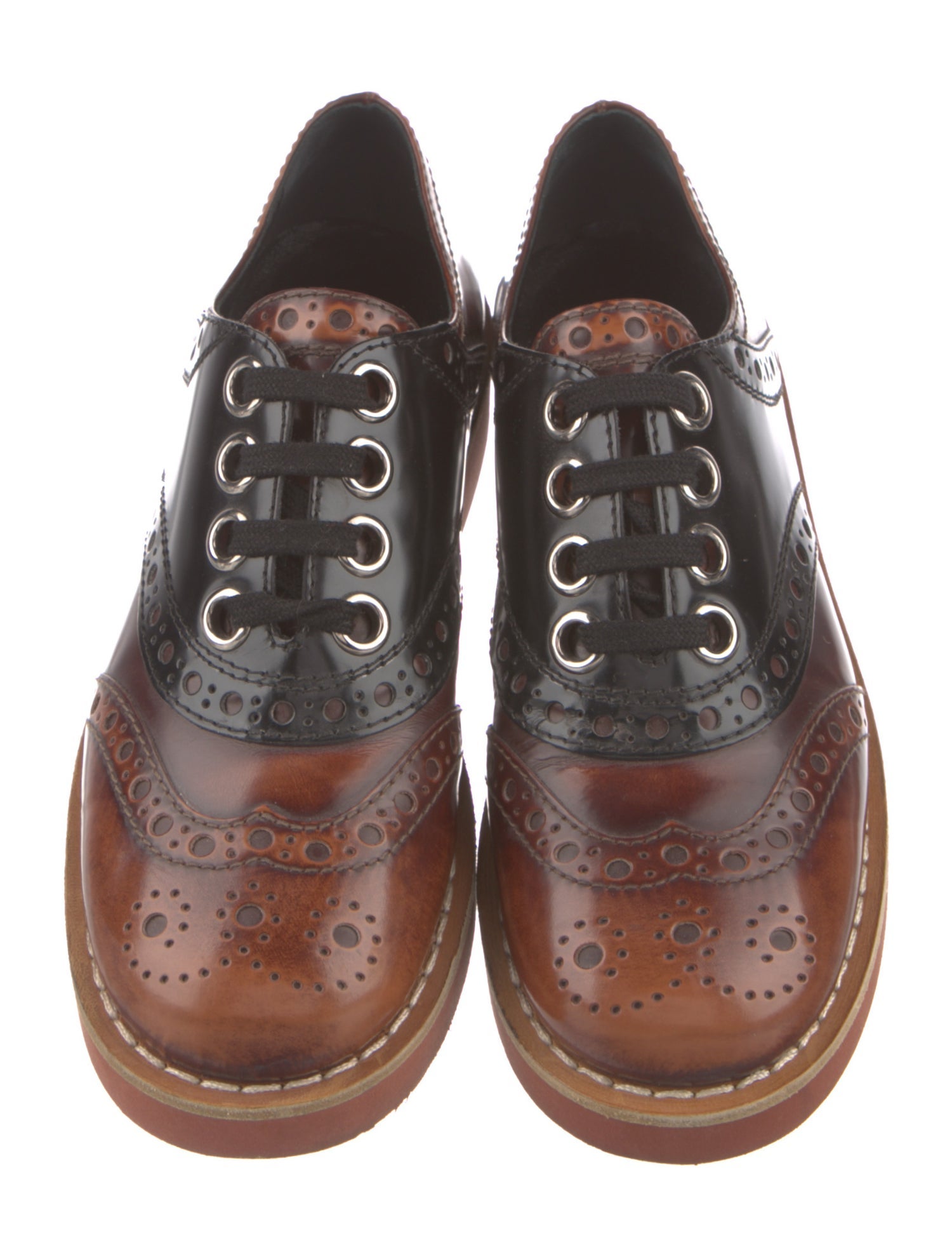 Miu Miu Leather Studded Accents Oxfords